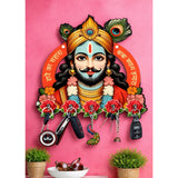 Load image into Gallery viewer, Webelkart Premium Baba Shyam Wooden Key Holder for Home/Office Decor,Key Hanger for Wall Decor,Key Chain Holdre for Wall,Home Decoration Item (12 x 11' Inches