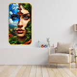 Load image into Gallery viewer, Webelkart Beautiful Abstract Face Nature Fusion Wall Art For Home Decor | Artistic Wooden Hanging Plaque for Living Room, Bedroom, Office | Unique Home Decoration Surreal Nature Face Art Print (17x9.5"Inches )