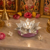 Load image into Gallery viewer, Webelkart Premium Handcrafted Diya for Puja Temple Decoration with Velvet Box, Diya for Diwali - Lotus Shape,Oil Lamp for Home Mandir Pooja Articles- Diwali Festive Gifts (5.5" in)