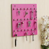 Load image into Gallery viewer, JaipurCrafts Premium Key Chain Hanging Board/Wall Hanging Key Holder (21 Hook- Pink)