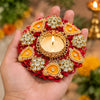 गैलरी व्यूवर में इमेज लोड करें, Webelkart Premium Tealight Candle Holder Decorative Candle Holder with Handwork Diwali Gifts,Candles with Wax for Ganesh Chaturthi Laxmi Pooja Temple Rangoli Diya,PO2