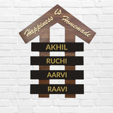 गैलरी व्यूवर में इमेज लोड करें, Webelkart Antique personalized Hut Style Name Plate For Home Entrance outdoor, Wooden Hanging name Plate For Wall Decor-(10x 8" Inches)