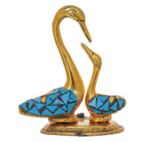 गैलरी व्यूवर में इमेज लोड करें, Webelkart Beautiful Kissing Duck Showpiece for Home,Swan Couple Showpiece for Home |Stone Work | Elegant Tabletop Statue for Living Room, Bedroom &amp; Gift Purpose and Office Decor(5" Inches)
