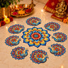 गैलरी व्यूवर में इमेज लोड करें, Webelkart Premium MDF Set of 9 Peacock Lotus Rangoli for Diwali Decoration 8 Peacock and 1 Big Flower in Center PES | Reusable Rangoli for Home Entrance, Pooja Room, Living Room &amp; Festive Decor