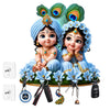 Load image into Gallery viewer, Webelkart Premium Cute Radha Krishna Key Holder for Home/Office Decor | 3D UV Printed Wooden Key Hanger Decorative Key Chain Holder (10 x 10 Inches (Sky Blue)
