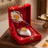 गैलरी व्यूवर में इमेज लोड करें, Webelkart Beautiful Decorative Silver Kumkum Box With Leaf And Red Velvet,Roli|Chawal|Chandan|Haldi|Kumkum Puja Box|Sindoor Box- Diwali Gift Item,Roli Chawal Box,Pooja Artical