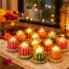 गैलरी व्यूवर में इमेज लोड करें, Webelkart Premium Set of 12 Handmade Damru Tealight Diwali Diya for Home Decoration,Diwali Diyas Tealight Candle Holders, Multicolour,Pooja Decor Item
