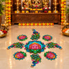 गैलरी व्यूवर में इमेज लोड करें, Webelkart Beautiful MDF Set of 9 Peacock Lotus Rangoli for Diwali Decoration | Reusable Rangoli for Home Entrance, Pooja Room, Living Room &amp; Festive Decor
