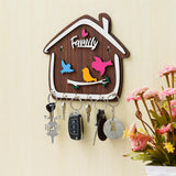 Load image into Gallery viewer, Webelkart Premium Cute Birds Hut Shape Wooden Keys Hanger for Home/Office Decor, Key Holder for Wall Decor/Home Decorative Gift Item (Brown)