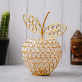 Load image into Gallery viewer, JaipurCrafts Premium Apple Shape Crystal Brass Tealight Candle Holder for Home Decoration |Tealight Candle Holder for Diwali Decor | Candle Holder for Table Decor (8.5" Inches Gold)