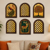 Load image into Gallery viewer, Webelkart Premium Set of 6 Arch MDF Wall Decor Panels with Peacock, Tree &amp; Deer Design |Decorative Wall Art for Living Room, Bedroom, Hallway &amp; Office | Brown | (12 x 9 Inches) Wall Decor