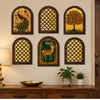 Load image into Gallery viewer, Webelkart Premium Set of 6 Arch MDF Wall Decor Panels with Peacock, Tree &amp; Deer Design |Decorative Wall Art for Living Room, Bedroom, Hallway &amp; Office | Brown | (12 x 9 Inches) Wall Decor