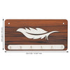 गैलरी व्यूवर में इमेज लोड करें, Webelkart Premium Wooden Key Holder for Wall | Decorative Feather Design Key Hanger with 6 Hooks | Wall Mounted Key Organizer for Home, Office, Entrance &amp; Living Room (10" Inches)