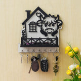 Load image into Gallery viewer, Webelkart Antique Designer Wooden House Keys Hanger Key Holder for Home/Office Decor, Key Holder with Mobile Charging Stand for Wall Decor Key Stand (8.5" Inches