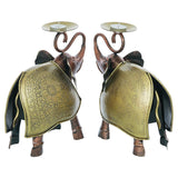 Load image into Gallery viewer, Webelkart Premium Handcrafted Metal Elephant Tealight Candle Holders for Home Decor,Set of 2 Antique Copper &amp; Gold Decorative Table Décor for Home, Living Room &amp; Festive Decoration (10" Inches)