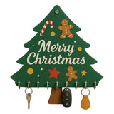 Load image into Gallery viewer, Webelkart Premium Christmas Tree Shape Wooden Key Holder for Home,Christmas Decoration and Gift Items for Home Decor (12 x 10.5 Inches, 9 Hooks)