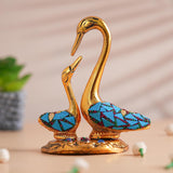 गैलरी व्यूवर में इमेज लोड करें, Webelkart Beautiful Kissing Duck Showpiece for Home,Swan Couple Showpiece for Home |Stone Work | Elegant Tabletop Statue for Living Room, Bedroom &amp; Gift Purpose and Office Decor(5" Inches)