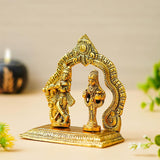 Load image into Gallery viewer, Webelkart Premium Gold Plated Radha Krishna Idol Statue for Home/Office Decor| Radha Krishna Ji Ki Murti for Temple Decor(5&quot; Inches, Metal)