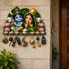 गैलरी व्यूवर में इमेज लोड करें, Webelkart Premium Radha Krishna Wooden Key Holder for Home Decor, Wall Mount Key Hanger, Key Chain Holder for Wall, Living Room, Pooja Room (Green)