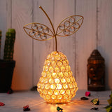 Load image into Gallery viewer, JaipurCrafts Premium Apple Shape Crystal Brass Tealight Candle Holder for Home Decoration |Tealight Candle Holder for Diwali Decor | Candle Holder for Table Decor (8.5" Inches Gold)