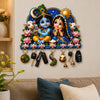 Load image into Gallery viewer, Webelkart Premium Radha Krishna Wooden Key Holder for Home Decor, Wall Mount Key Hanger, Key Chain Holder for Wall, Living Room, Pooja Room (Blue)