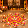 Load image into Gallery viewer, Webelkart Premium Pack of 9 Diwali Decoration Flower Rangoli Diwali Decorative Rangoli with Diya Set, Tea Light Candle Holder Floor Rangoli Festival Decor Home Decoration,Deepawali