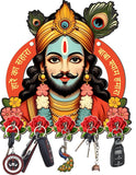 Load image into Gallery viewer, Webelkart Premium Baba Shyam Wooden Key Holder for Home/Office Decor,Key Hanger for Wall Decor,Key Chain Holdre for Wall,Home Decoration Item (12 x 11' Inches
