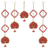 गैलरी व्यूवर में इमेज लोड करें, JaipurCrafts Handmade Lotus Door Wall Hanging |Toran Bandhanwar| Wall Hanging Door Hanging for Diwali/Toran for Door Set of 5 (20x4) Inch Multicolor