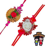 Load image into Gallery viewer, Webelkart Premium Set Of 2 Handmade Rakhi For Brother Bhabhi,Raksha Bandhan Gift,Rakhi for Brother with Magnet,Rakhi For Bhaiya And Bhabhi,Rakshabandhan Gift