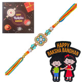 Load image into Gallery viewer, Webelkart Stone Designer Rakhi for Brother with Magnet for Home, Rakhi for Brother/Sister,Rakhi for Bhaiya Bhabhi with Greeting Card and Roli Chawal