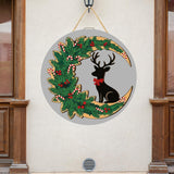 Load image into Gallery viewer, Webelkart Merry Christmas Wooden Printed Wall Hanging Ornaments for Christmas and Home Decor| Gifts Item for Home Decoration Ornaments (10&quot; Inches)