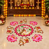 Load image into Gallery viewer, Webelkart Beautiful MDF Set of 9 Rangoli Floor with Cow and Lotus Design for Diwali,Pongal Decoration,Navratri Festival, Pooja, Home Decoration | Diwali Decoration Rangoli for Festival