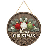 Load image into Gallery viewer, Webelkart Round Wooden Christmas Wall Hanging Decor, Rustic Merry Christmas Sign with Ornaments,Wall Hanging (10&quot; Inches)