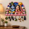 Load image into Gallery viewer, Webelkart Premium Radha Krishna Wooden Key Holder for Home Decor, Wall Mount Key Hanger, Key Chain Holder for Wall, Living Room, Pooja Room (Pink)