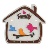 Load image into Gallery viewer, Webelkart Premium Cute Birds Hut Shape Wooden Keys Hanger for Home/Office Decor, Key Holder for Wall Decor/Home Decorative Gift Item (Off White)