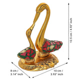 Load image into Gallery viewer, Webelkart Metal Kissing Duck Showpiece for Home Decor,Swan Couple Showpiece for Home |Stone Work Tabletop Statue for Living Room, Bedroom, &amp; Gift Purpose and Office Decor (5" Inches)