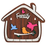 Load image into Gallery viewer, Webelkart Premium Cute Birds Hut Shape Wooden Keys Hanger for Home/Office Decor, Key Holder for Wall Decor/Home Decorative Gift Item (Brown)