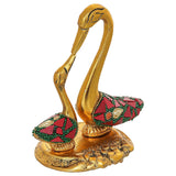 Load image into Gallery viewer, Webelkart Metal Kissing Duck Showpiece for Home Decor,Swan Couple Showpiece for Home |Stone Work Tabletop Statue for Living Room, Bedroom, &amp; Gift Purpose and Office Decor (5" Inches)