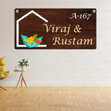 Load image into Gallery viewer, Webelkart Beautiful Wooden Customised Name plate for home Entrance Outdoor,Wooden Hanging House Plate Gift Item For Home Decor,Office Name Plate For Office- (12 x 6&quot; inches)