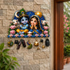 Load image into Gallery viewer, Webelkart Premium Radha Krishna Wooden Key Holder for Home Decor, Wall Mount Key Hanger, Key Chain Holder for Wall, Living Room, Pooja Room (Blue)