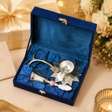 Load image into Gallery viewer, Webelkart Premium Silver-Plated Lotus Diya with Bell Gift Set in Premium Velvet Box | Decorative Pooja Accessories for Home Temple, Housewarming, Wedding &amp; Festive Gifting Diwali Gift Item Pooja Bell