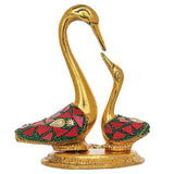 Load image into Gallery viewer, Webelkart Metal Kissing Duck Showpiece for Home Decor,Swan Couple Showpiece for Home |Stone Work Tabletop Statue for Living Room, Bedroom, &amp; Gift Purpose and Office Decor (5" Inches)