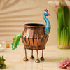 गैलरी व्यूवर में इमेज लोड करें, Webelkart Premium Metal Peacock Candle Holder for Home | Handcrafted Decorative Tealight Holder with Peacock Showpiece &amp; Stand | Indoor Outdoor Holder for Office Diwali Item (8.5" Inches)
