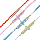 Load image into Gallery viewer, Webelkart Set of 4 Designer Rakhi for Bhaiya Bhabhi and Kids with Fridge Magnet,Rakhi for Brother Bhabhi, Raksha Bandhan Combo Pack,Rakhi for Brother and Sister with Greeting Card Roli Chawal