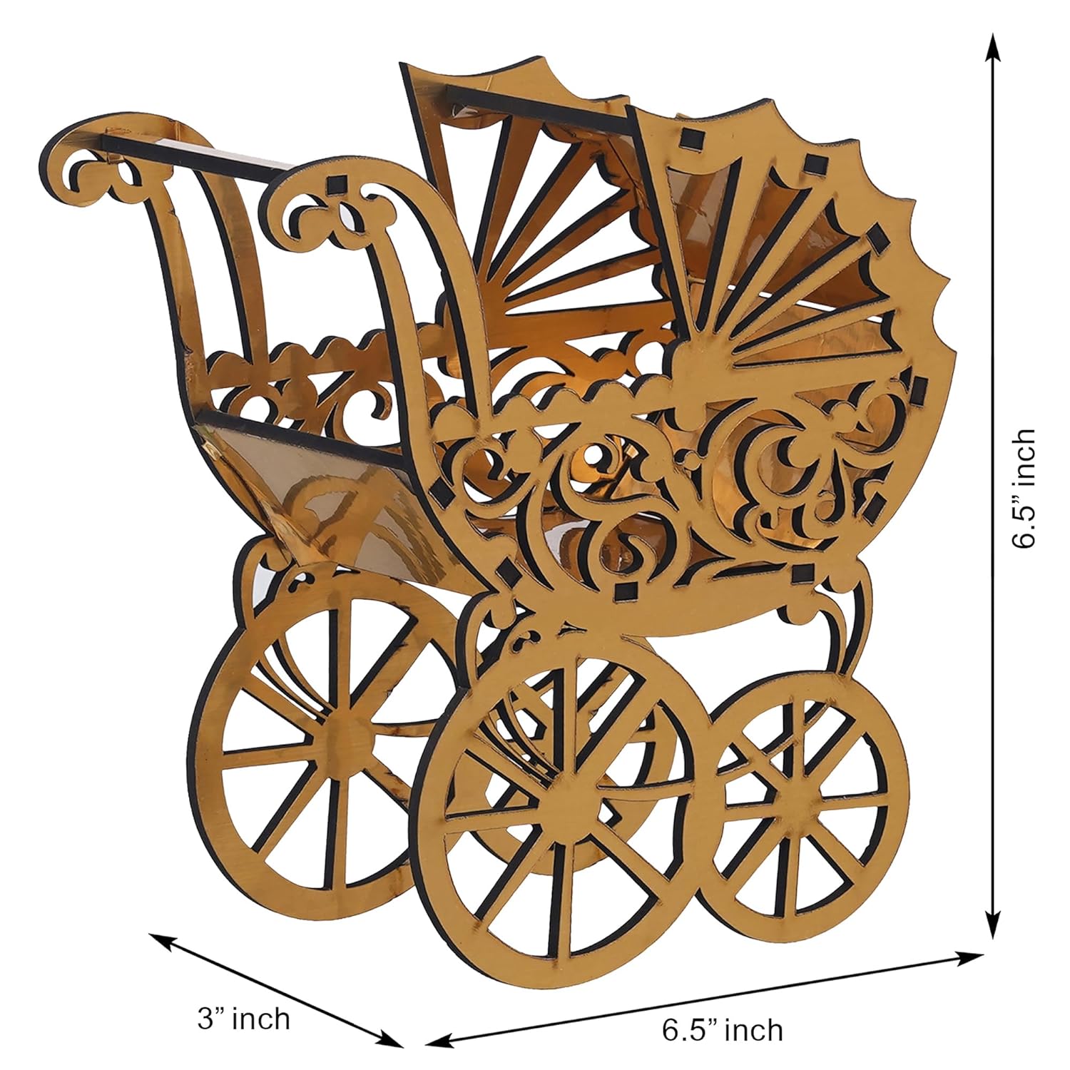 JaipurCrafts Mini Stroller, Baby Stroller, Doll Stroller Laser Cut ...