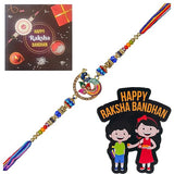 Load image into Gallery viewer, Webelkart Peacock Designer Rakhi for Brother With Magnet, Raksha Bandhan Gift For Brother,Rakhi for Brother/Sister Greeting Card And Roli Chawal