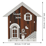 गैलरी व्यूवर में इमेज लोड करें, Webelkart Antique Wooden Sweet Home Key Holder for Home Decor | House Shape Decorative Key Stand for Wall,Key Hanger for Office (11.22" Inches)