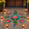 गैलरी व्यूवर में इमेज लोड करें, Webelkart Beautiful MDF Set of 9 Peacock Lotus Rangoli for Diwali Decoration | Reusable Rangoli for Home Entrance, Pooja Room, Living Room &amp; Festive Decor