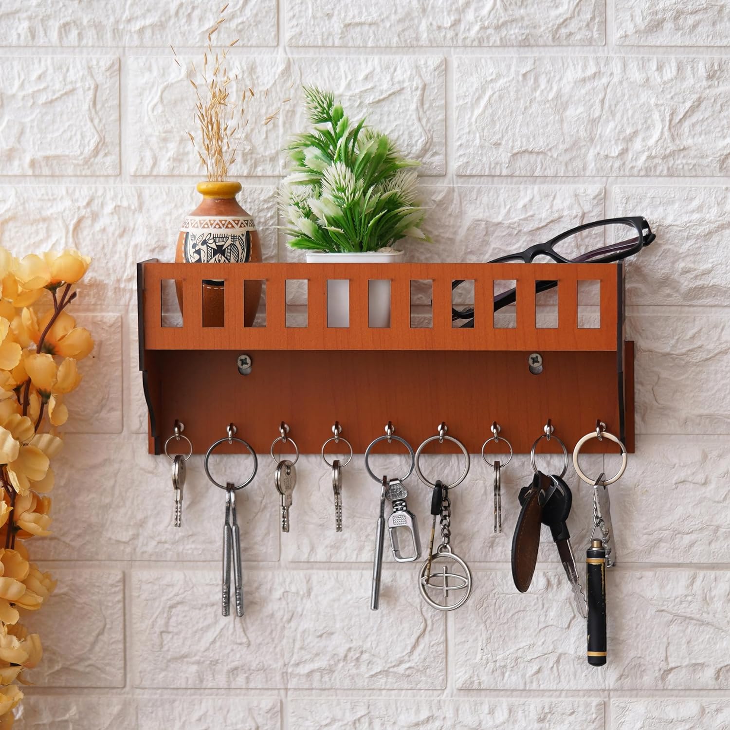 Key Chain Wall Webelkart Premium Wooden Key Chain Wall Hanging Key Holder Diwali ...