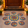गैलरी व्यूवर में इमेज लोड करें, Webelkart Premium MDF Set of 9 Peacock Lotus Rangoli for Diwali Decoration 8 Peacock and 1 Big Flower in Center PES | Reusable Rangoli for Home Entrance, Pooja Room, Living Room &amp; Festive Decor